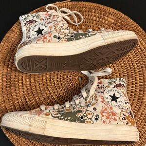 Converse High-Tops with Multicolor paisley Floral Pattern